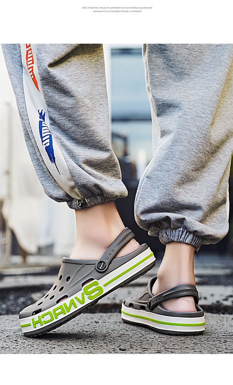 Sommer neue 2024 Männer und Frauen Lochschuhe für den Außenbereich, rutschfeste dicke Sohle, modische und vielseitige Strandsandalen_voghion.com