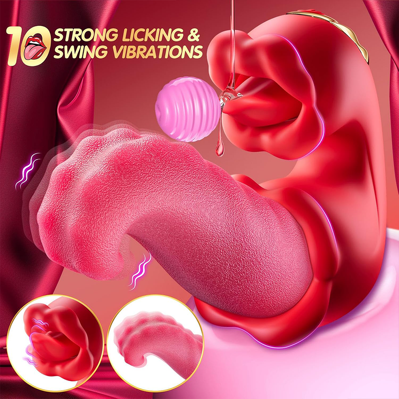 10 Tongue Licking Modes Dual Stimulation G Spot Tongue Licking Female Massager Clitoral Sucking Vibrator_voghion.com