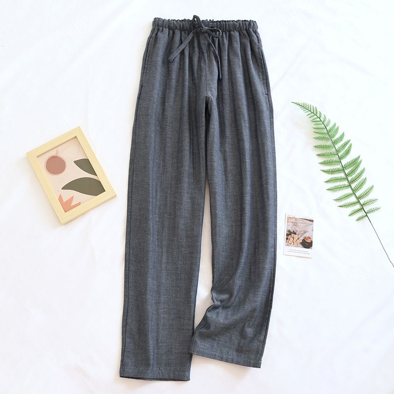 Sous-vêtements et vêtements de nuit Pyjamas Coton Double Gaze Pantalons de Maison Grande Taille Pantalons Jeunes d'Âge Moyen Simple Doux_voghion.com