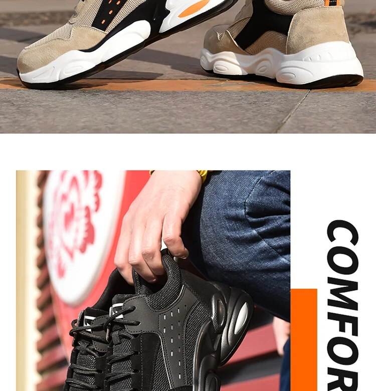 Zapatillas de deporte a prueba de pinchazos para hombre, botas de seguridad indestructibles con punta de acero, zapatos masculinos_voghion.com