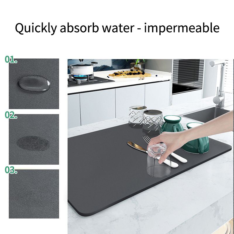 Napa Skin Drain Pad Rubber Dish Drying Mat Super Absorbent Drainer Mats Tableware Bottle Rugs Kitchen Dinnerware Placemat_voghion.com