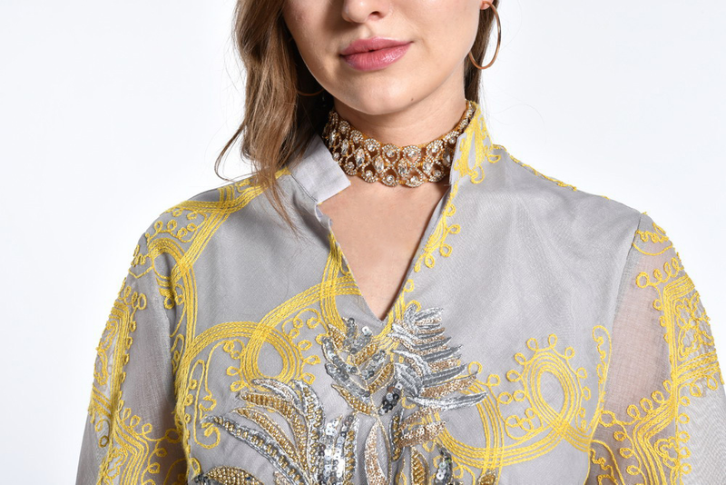 Női ruha, abaya, muszlim etnikai stílusú, gyöngyös, virágos, nagy szoknyájú estélyi ruha_voghion.com