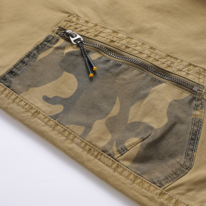 Nuevos pantalones cortos de trabajo de camuflaje de verano para hombre, pantalones de playa casuales, pantalones cortos elásticos con múltiples bolsillos_voghion.com