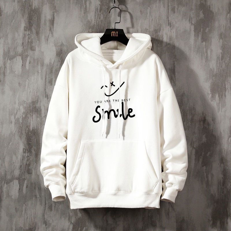 Plush hooded sweatshirt men, trendy, cool loose, 2024 new autumn and winter jacket for male students, ins versatile 12_voghion.com