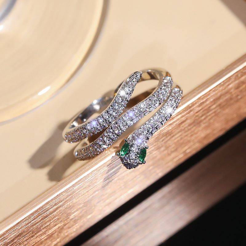 New Geometric Multi-layer Snake-shaped Personality Exaggerated Open Ring For Women_voghion.com