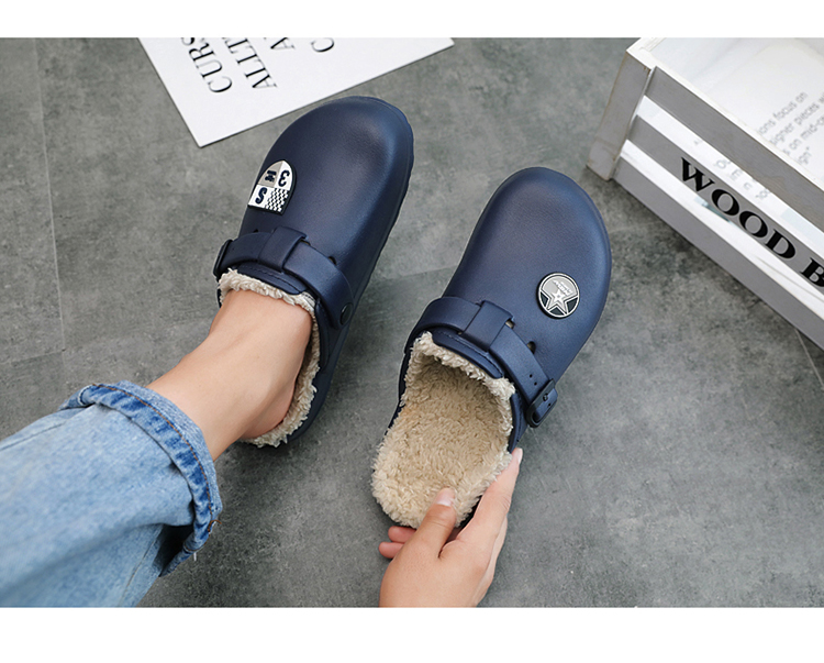 Herren-Hausschuhe aus bequemem, flauschigem Filz mit Gummisohle, rutschfeste Schuhe aus Memory-Schaum_voghion.com