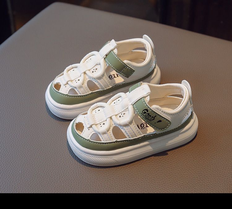 Zomermode nieuwe sandalen, holle strandmeisjes leren geperforeerde schoenen voor jongens, kinderschoenen met zachte zool_voghion.com