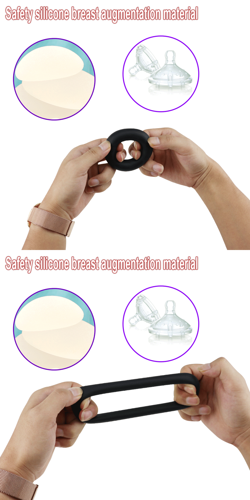 Morbido silicone maschile ritardo eiaculazione anello blocco anelli elastici fasce per esercizi giocattoli sessuali per uomini sesso adulto S s_voghion.com