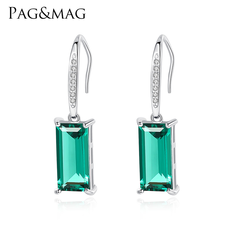 Orecchini personalizzati in argento S925 stile gancio per l'orecchio Orecchini verde mezzo tesoro di alta qualità_voghion.com