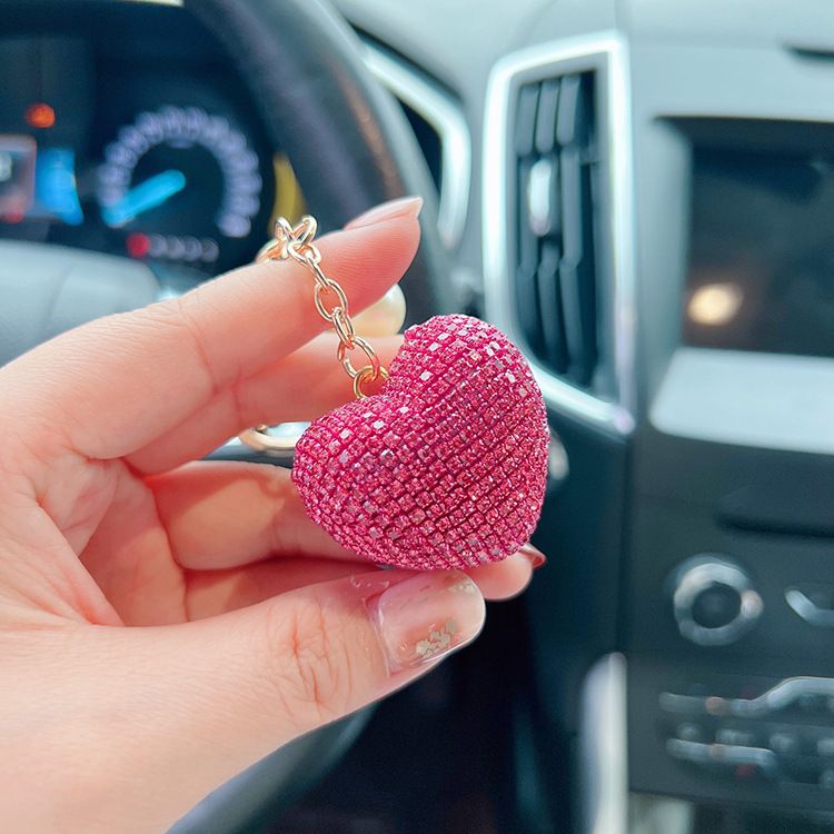 Ciondolo a forma di cuore con diamanti e camelia, personalità creativa, decorazione per borsa e portachiavi per la casa._voghion.com