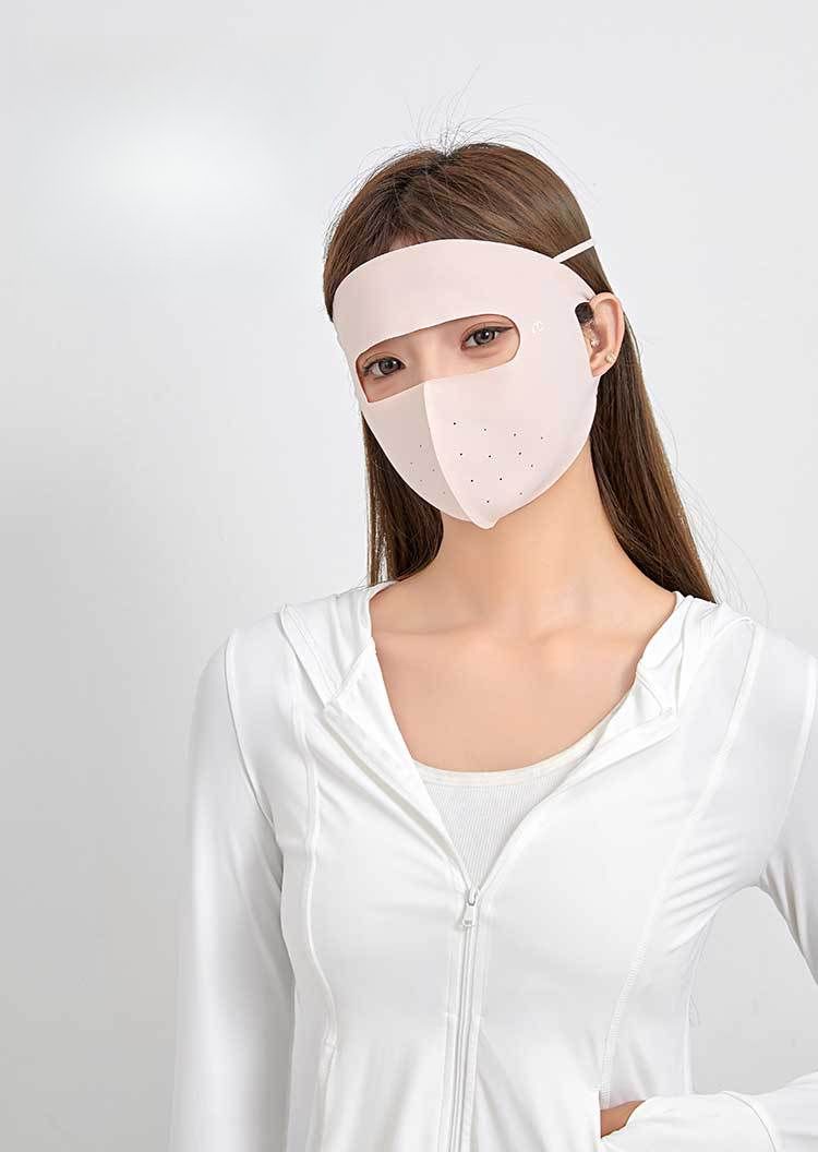 Maschera solare estiva in seta di ghiaccio per donna, protezione UV UPF50+, parasole, protezione per il viso traspirante, per guida e ciclismo_voghion.com