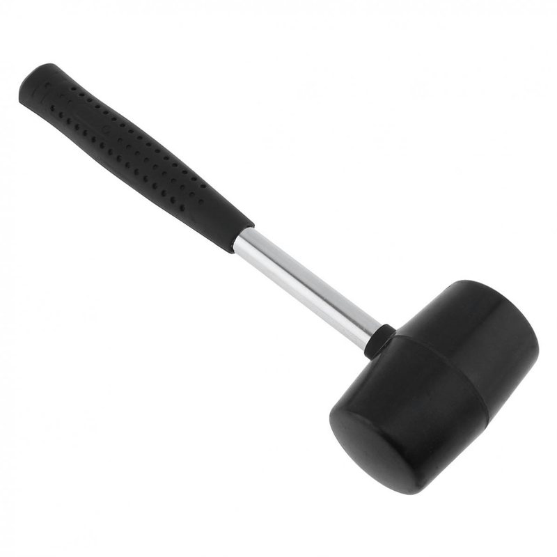 1Pcs 5.5cm Rubber Hammer Non-Elastic Black Resistant Knock Round Head Anti-Slip Handle Diy Hand Tool_voghion.com