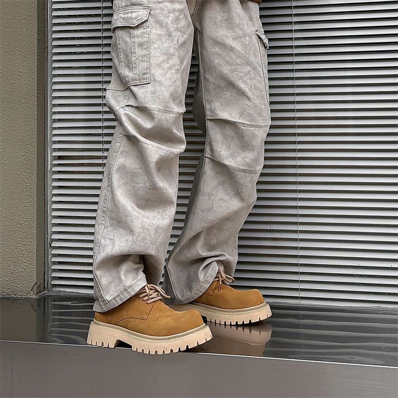 New Leather Spring Men's Shoes High-top Men's Heightening Tooling Martin Boots_voghion.com