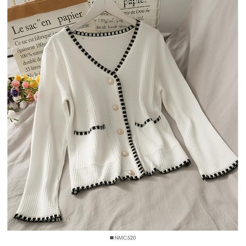Îmbrăcăminte pentru femei, costum la modă plus size, pentru femei, nou, asortat, cu decolteu în V, mânecă lungă, tricotat, talie elastică + pantaloni slim cu picior larg_voghion.com