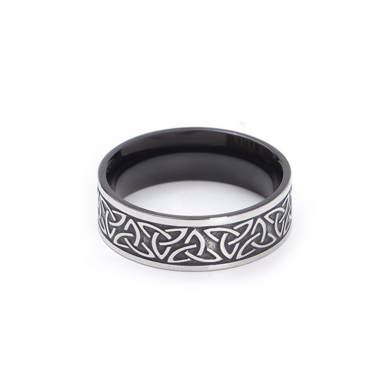 Anello da uomo audace con runa vichinga in acciaio al titanio, stile nordico, nuovo design_voghion.com