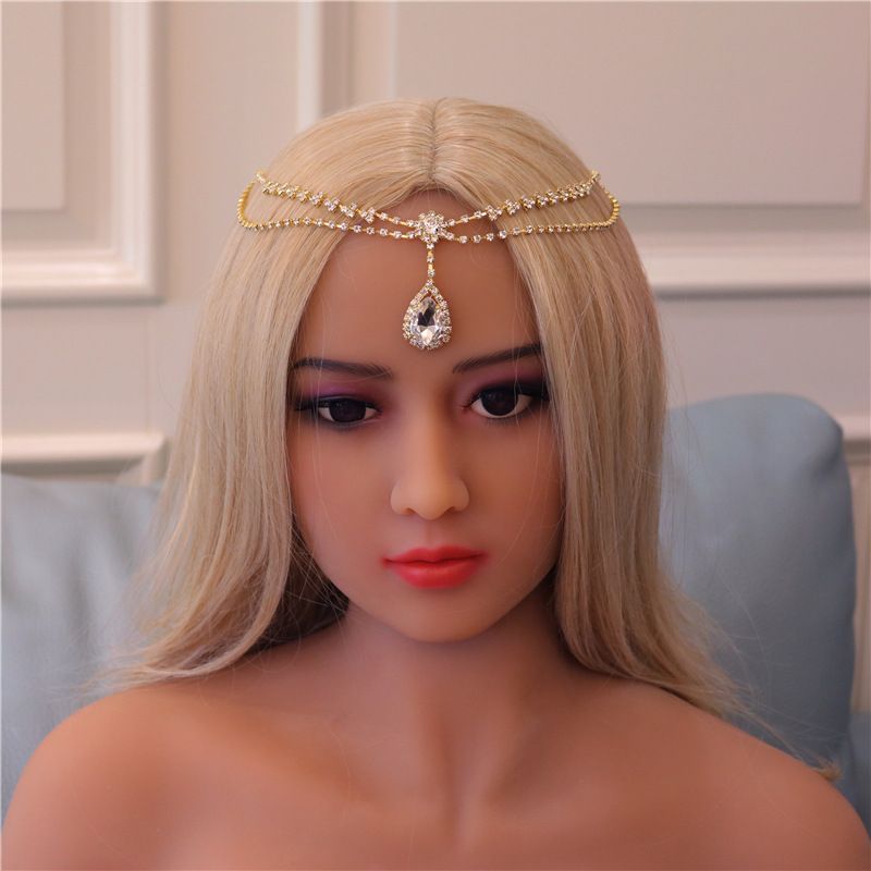 New accessory: Water droplet drop diamond chain, fashionable temperament, Bohemian forehead decoration, Forehead_voghion.com