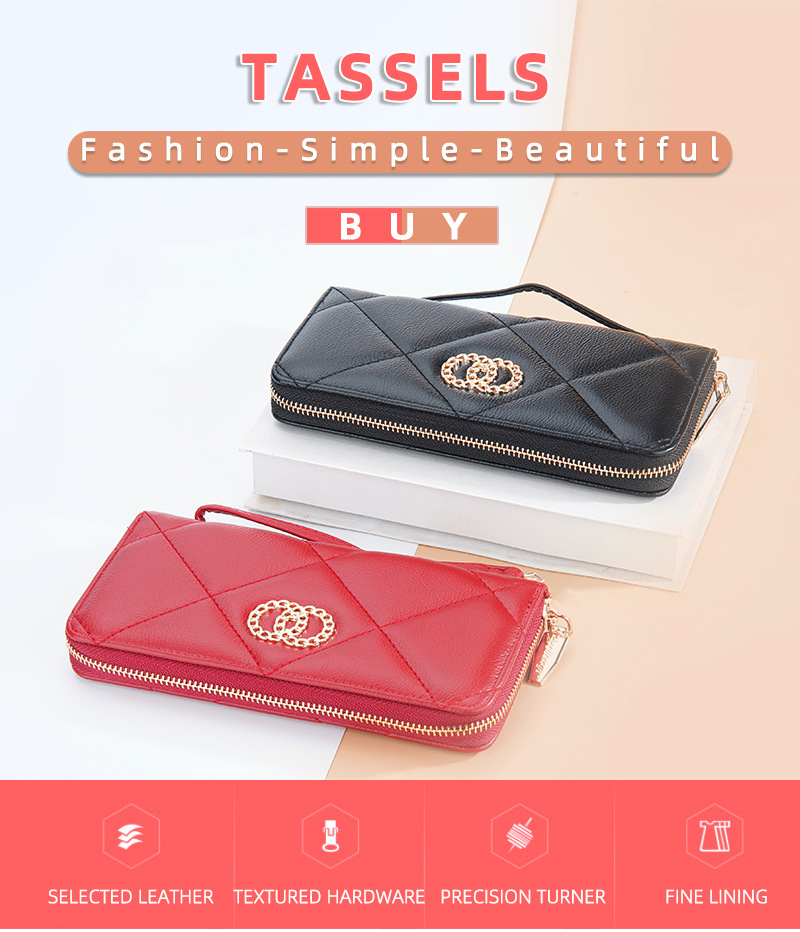 Baellerry New Women's Long Wallet Korean Version Xiaoxiangfeng Multi-card Position Clutch Bag Quilted Women's Bag Wholesale_voghion.com