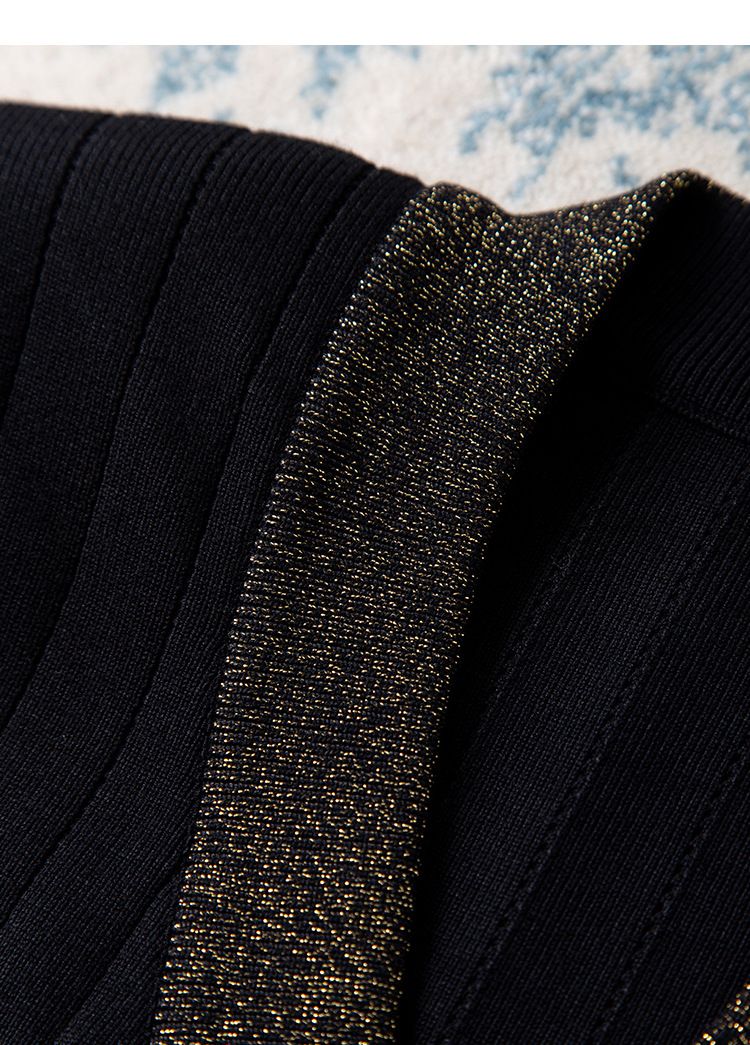 Kvinders forår og efterår high-end moderigtig bund skjorte guld knap berømthed stil top trendy_voghion.com