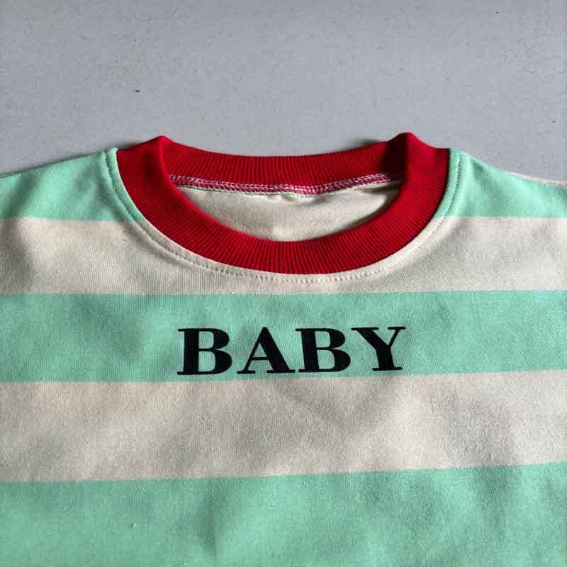 2024 sommer Neue Koreanische kurzarm Ch's Jungen 0-4 Jahre Alt Rundhals Gestreiften T-shirt Shorts Zwei stück Set für_voghion.com