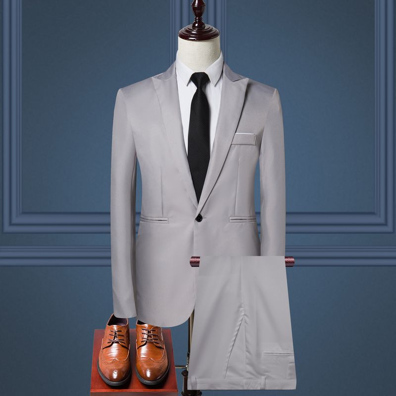 Completo da uomo CT, casual, slim fit, professionale, formale, con un bottone, pantaloni, gilet e camicia_voghion.com