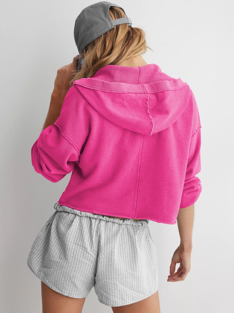 Felpa con cappuccio alla moda e ampia, da donna, in primavera e autunno, con scollo a V, pullover, maniche lunghe_voghion.com