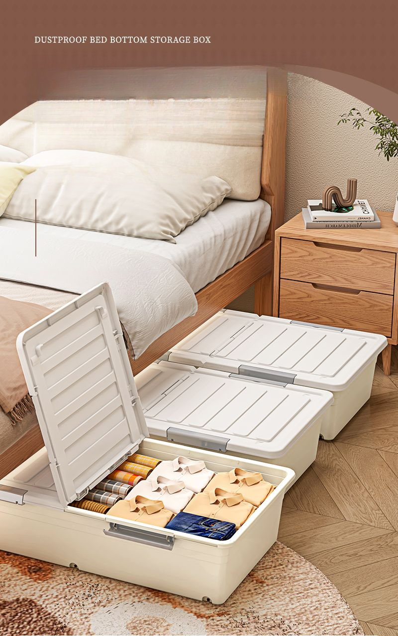 Contenitore portaoggetti per auto extra large con ruote, impermeabile, per vestiti e trapunte, sotto il letto_voghion.com