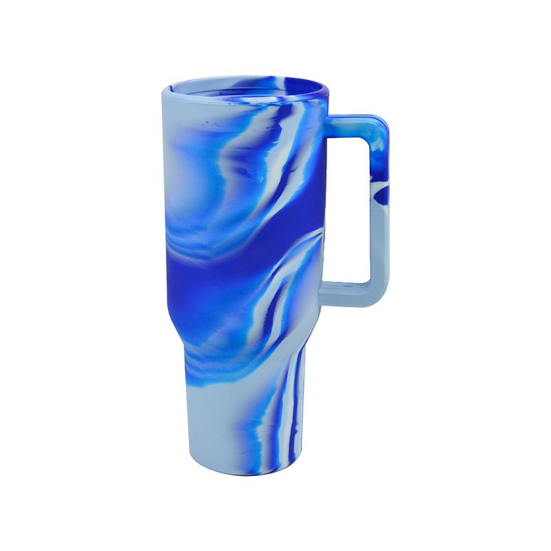 Tazza da caffè con cannuccia di colore misto, resistente alle rotture e alle scottature, grande capacità, 950 ml, in silicone di qualità per giardino domestico_voghion.com