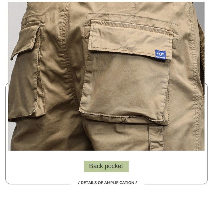 Summer new versatile simple fashion casual personality Japanese retro overalls trousers casual trousers sports outdoor leggings_voghion.com
