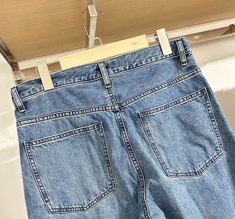 Bitte beachten Sie die Größentabelle! Please refer to the size chart in the picture Men's/women's loose straight leg jeans washed product casual pants_voghion.com