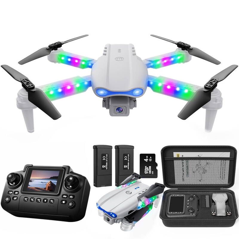 BEEPRINCESS Drone Screen Remote Control And Cool Lights, RC Quadcopter With 4K HD Dual Camera For Beginner Adults Kids,_voghion.com