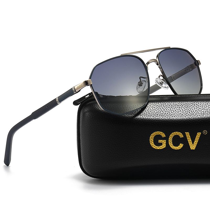 GCV Brand Classic Pilot Square Polarized Sunglasses Metal Frame Men's Driving Male Sun Glasses Eyewear UV Blocking_voghion.com