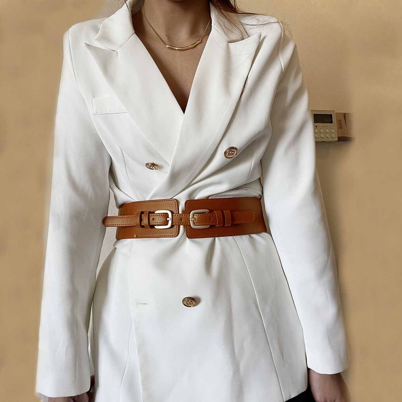 Damenmode Frühling Sommer Hochwertiger elastischer Gürtel Stretch Taillenmieder für Anzugkleid Dekoration Zubehör_voghion.com