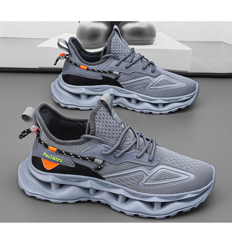 Net surface super lightweight breathable casual sports shoes stretch increase daddy shoes man_voghion.com