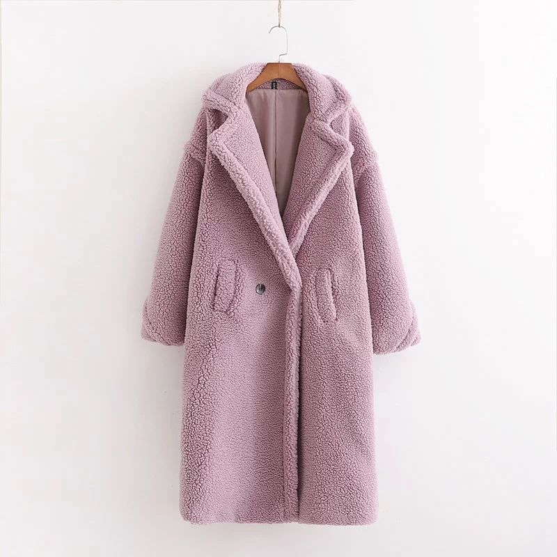 Nuova collezione autunno e inverno in cotone, giacca in lana d'agnello in stile famoso su internet, cappotto medio-lungo da donna, cotone_voghion.com