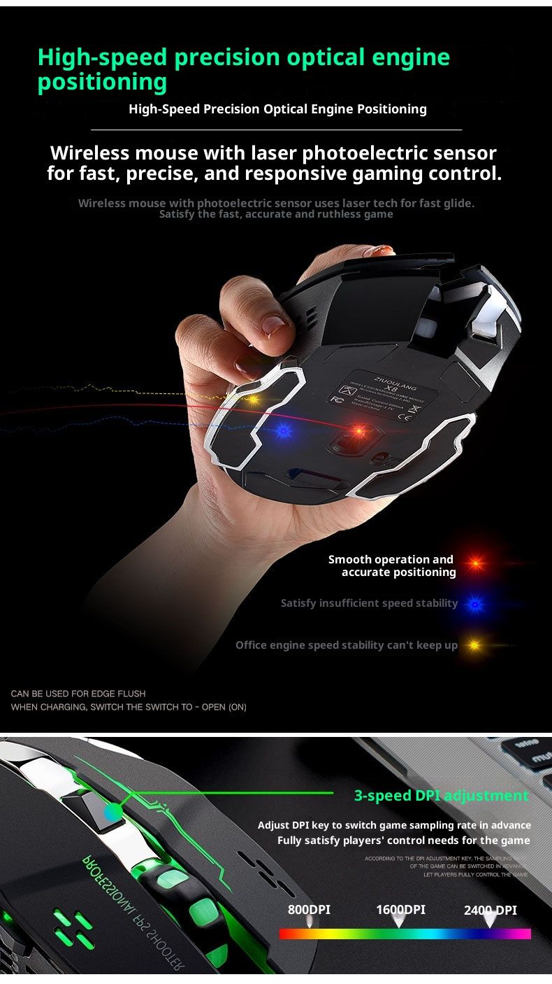 Digitex Digitex Free Wolf X8 Mouse da gioco silenzioso e luminoso con ricarica wireless E-commerce Fonte Produttore All'ingrosso_voghion.com