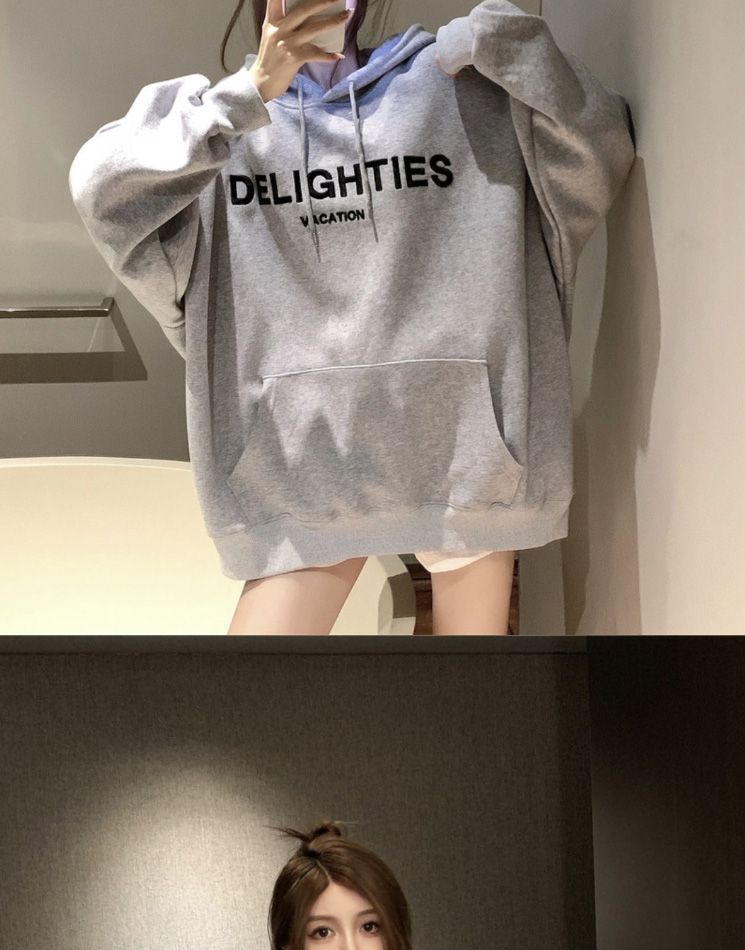 David Coat Felpa con cappuccio autunno e inverno per donna con aggiunta di velluto_voghion.com
