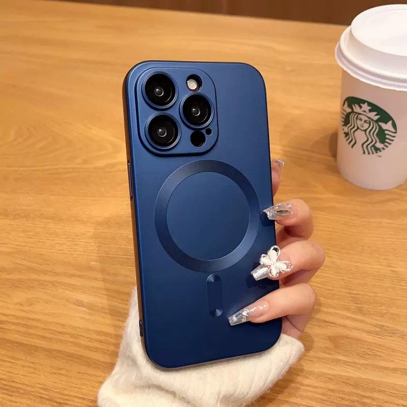Lyx för magnetiska trådlösa laddningsfodral för IPhone 14 13 12 11 Pro Max Plus Kameraskydd Tillbehör_voghion.com