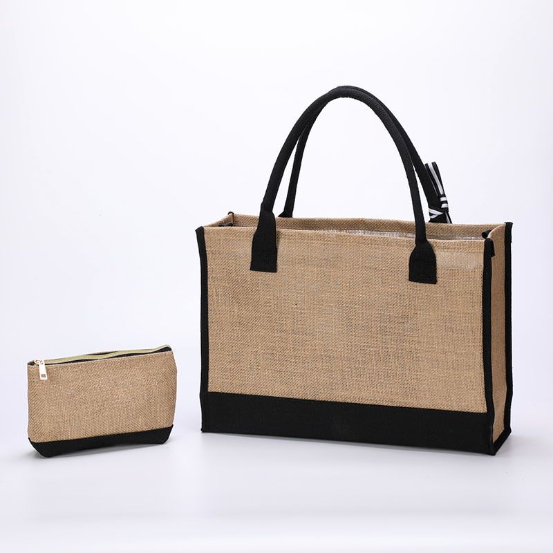 Borsa tote di grande capacità Huangma, set di lettere stampate semplici e alla moda, borsa per la spesa regalo portatile_voghion.com