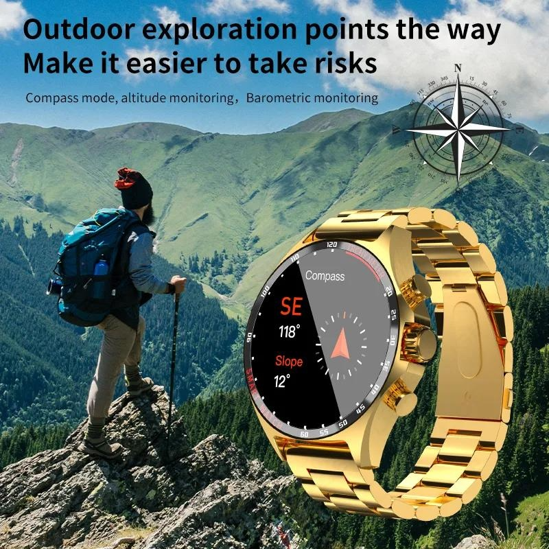 NORTH EDGE GPS Smart Watch for Men Bluetooth Call Receive/Dial, Fiess Tracker 1.58" HD Full Touch Screen with Heart_voghion.com