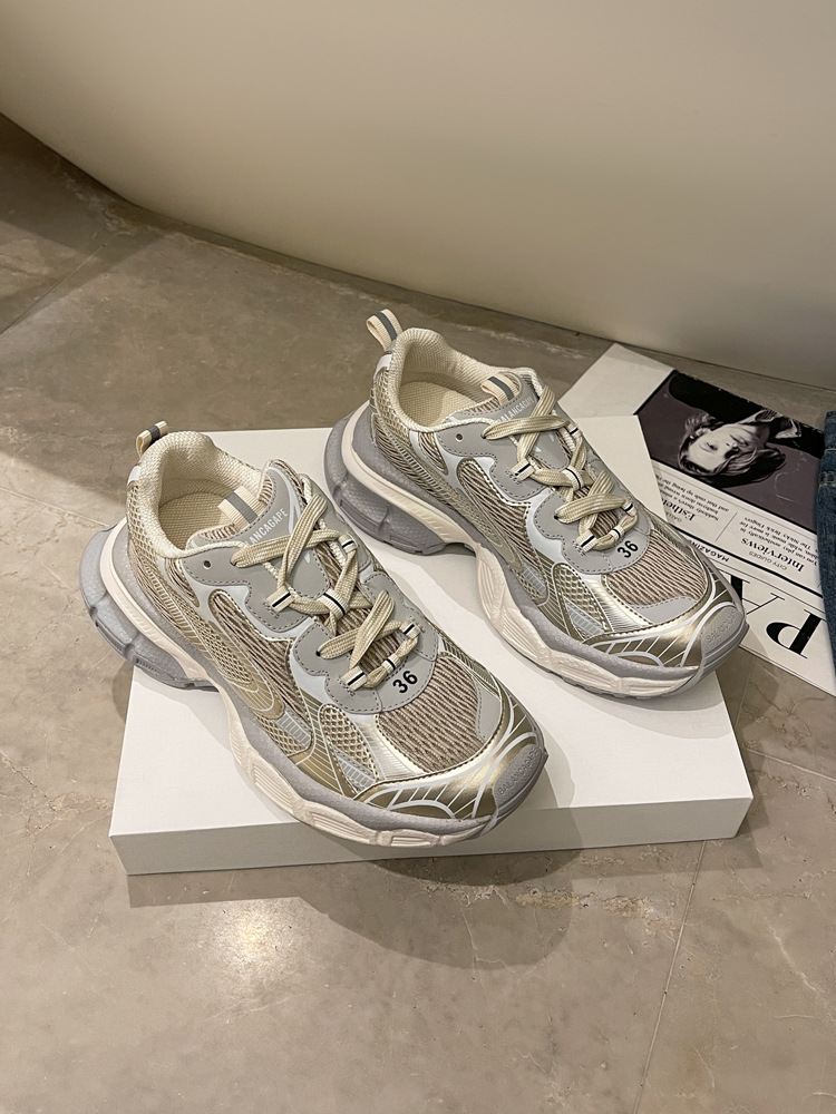 Paris sola grossa combinando com a cor sapatos antigos femininos 2024 primavera novos casuais respiráveis all-match super quentes tênis de corrida esportivos_voghion.com