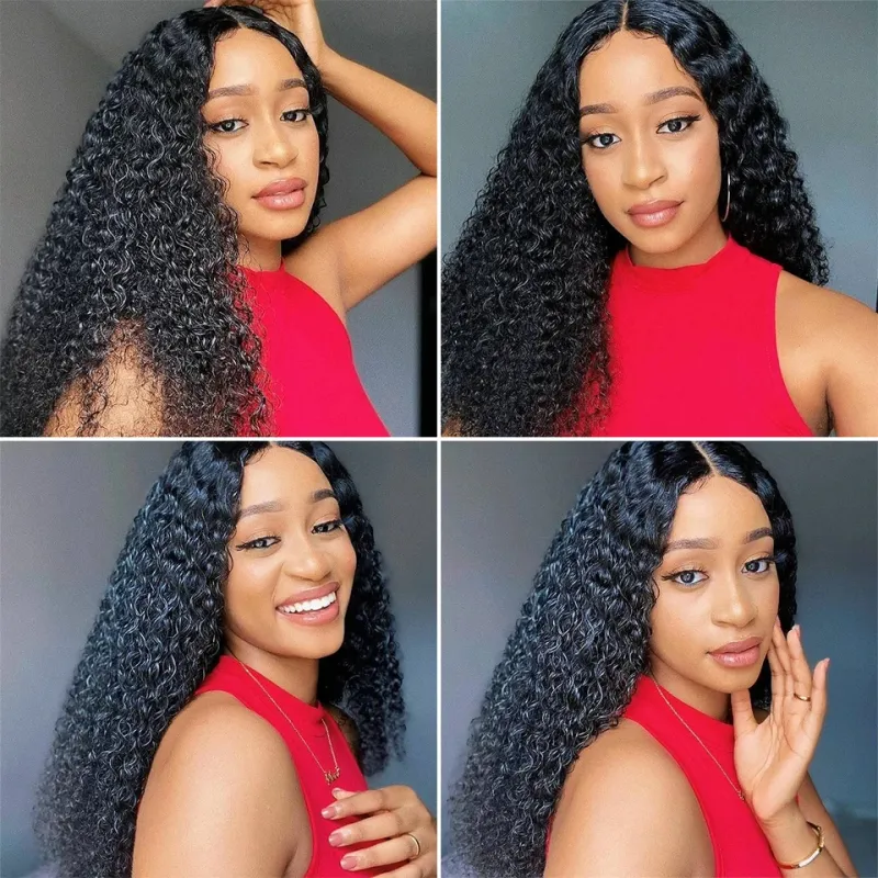 Peluca de cabello humano con ondas al agua en forma de V sin pegamento para mujer_voghion.com