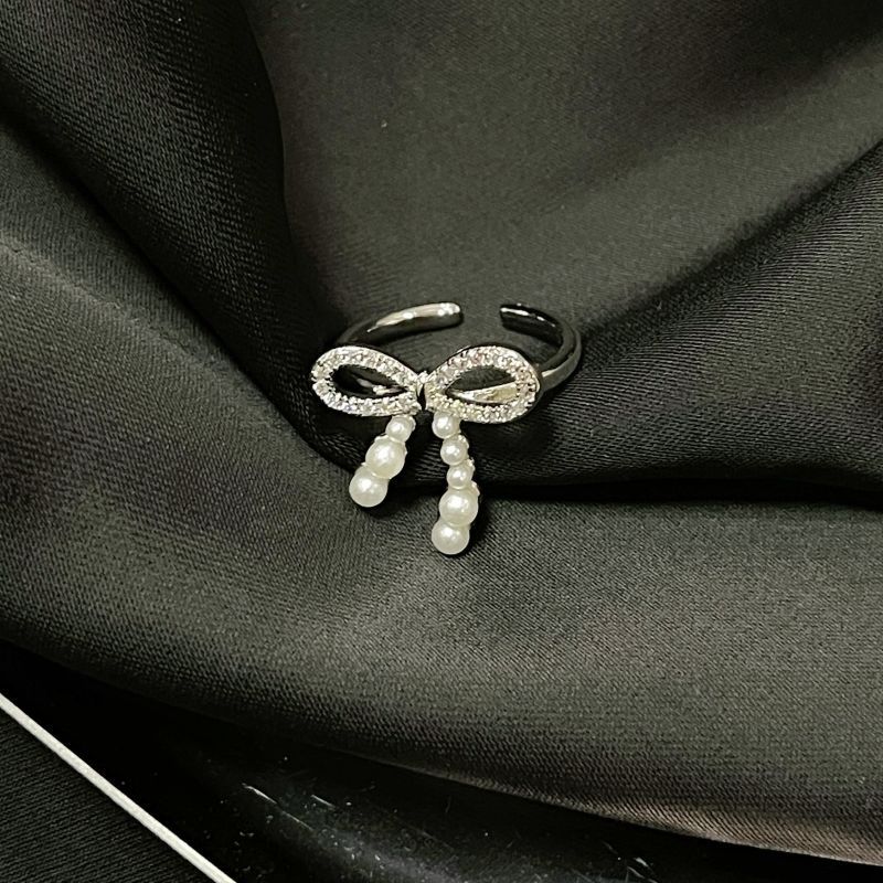 Knude Fuld Perle Zircon Sommerfugl Diamant Åben Ring Stablet Fransk Stil Luksus, Niche Design Ins Kold Vind Finger Ende,_voghion.com