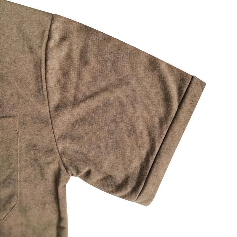 Sommer Neue Herren Gewaschene Turn-Down Kragen Button T-Shirt Übergröße Vintage Casual Kurzarm_voghion.com