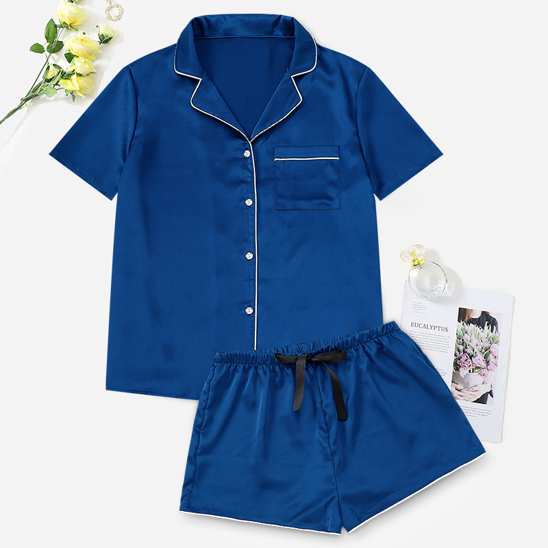 Große Pyjamas aus Seidenimitat für Damen, sexy, lässig, für Zuhause, dünner Schnitt_voghion.com