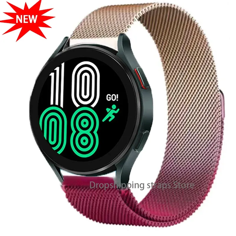 Cinturino Milanese Loop da 22 mm e 20 mm per Samsung Galaxy Watch 7, 6, 5, 4, 44 mm e 40 mm, cinturino magnetico Huawei Classic Active 2._voghion.com