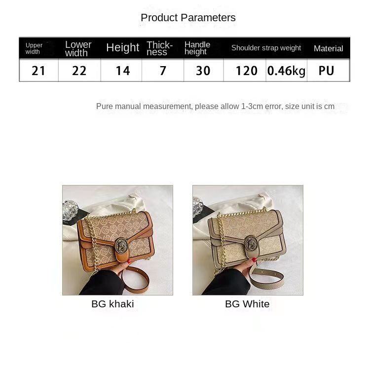 2023 All-in-One-Kettentasche mit Modedruck. Beliebte Vintage-Umhängetasche_voghion.com