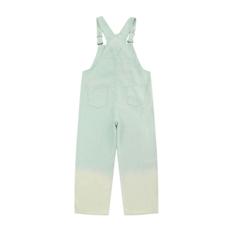 Salopette en denim brodée d'étoiles dégradées tie-dye vintage pour hommes_voghion.com