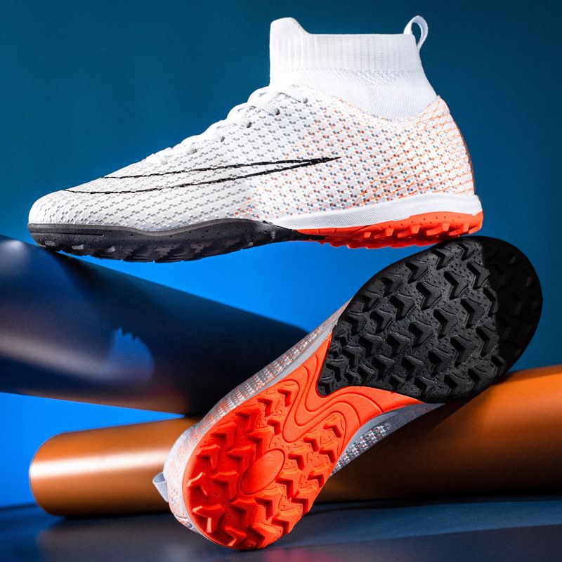 Neues Paar Fußballschuhe für Herren mit hohen Spitzen und langen, gebrochenen Nägeln, Trainingssportschuhe_voghion.com