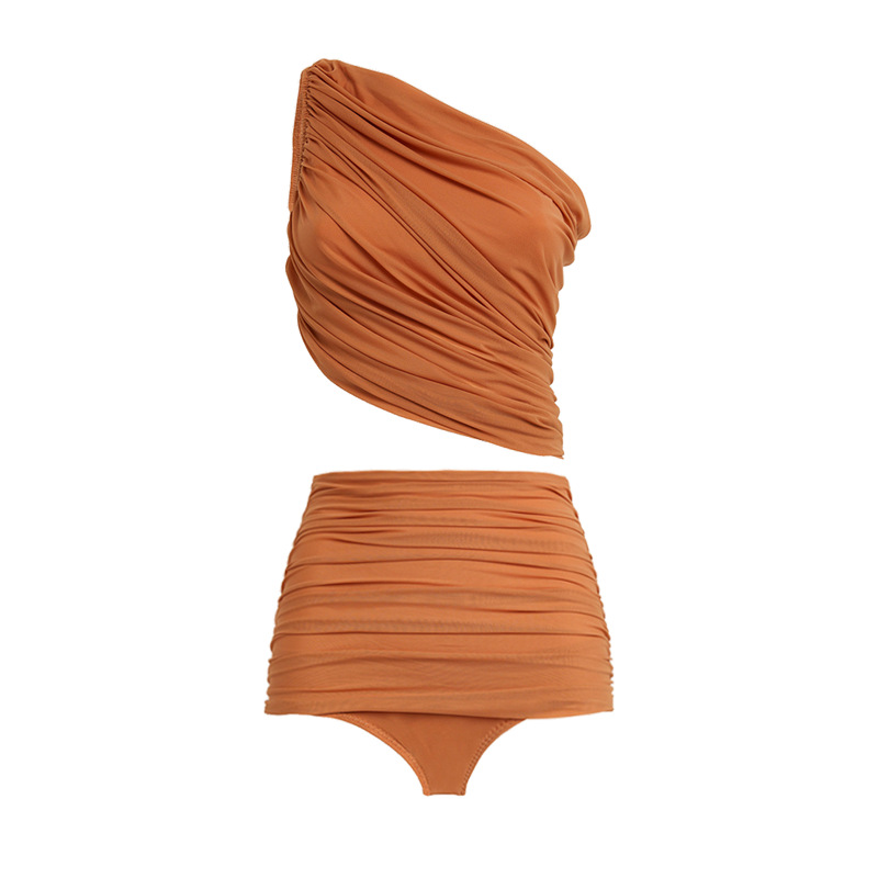 Naisten uudet bikinit halterneck mesh-splicing ranskalainen retro halkaistu uimapuku naisten rajat ylittävä hot style_voghion.com