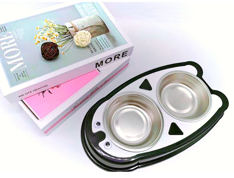 Creative Pet Edelstahl Doppel Anti-Fall Hundenapf Katzenfutter und Wasser Fütterung Dual-Use-Napf_voghion.com
